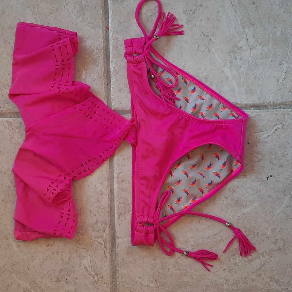 Raisins hot pink bikini med